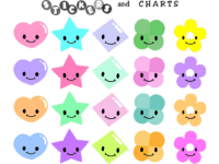 kawaii smiley shape stickers